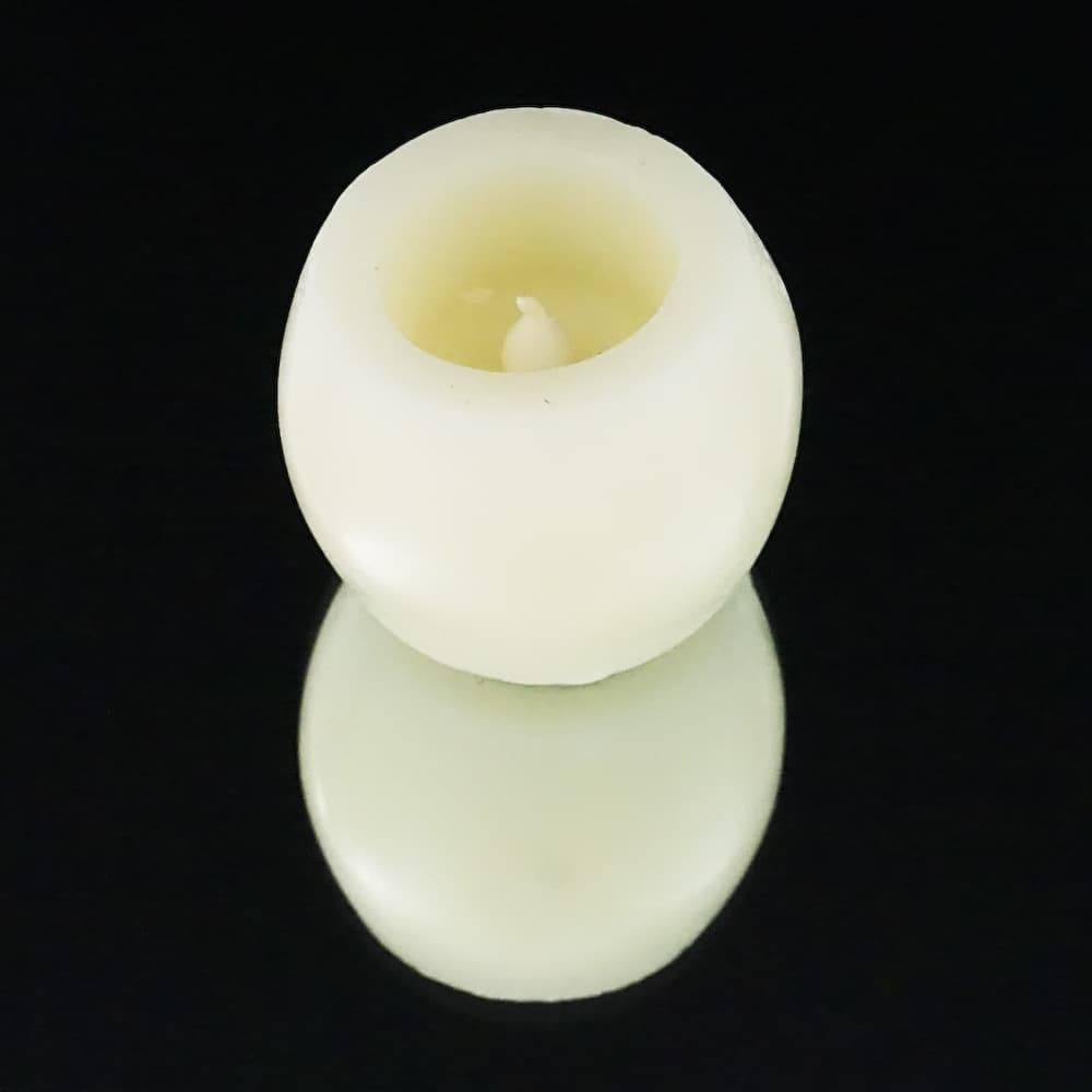 Cream Flameless LED Round Candle 2"x2½" - Flickering