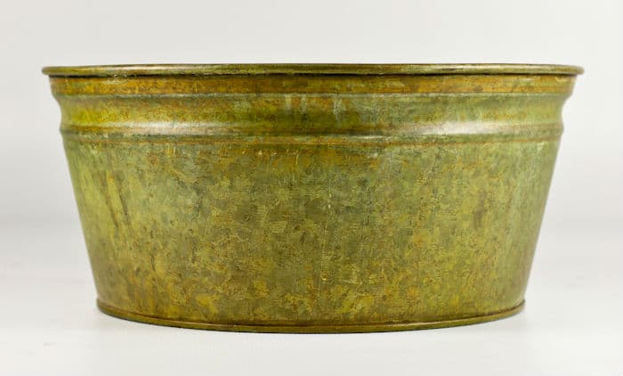 Rustic Green Low Round Container