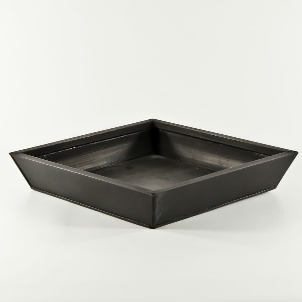 Low Tapered Metal Black Container
