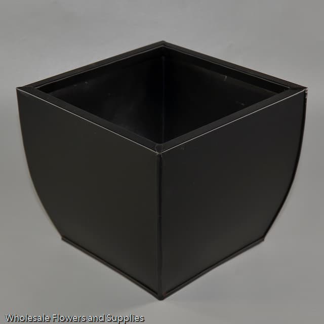 Metal Black Square Tapered Planter