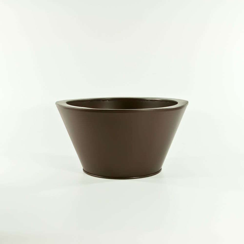 5" Tall Metal Tapered Container in Black and Bronze