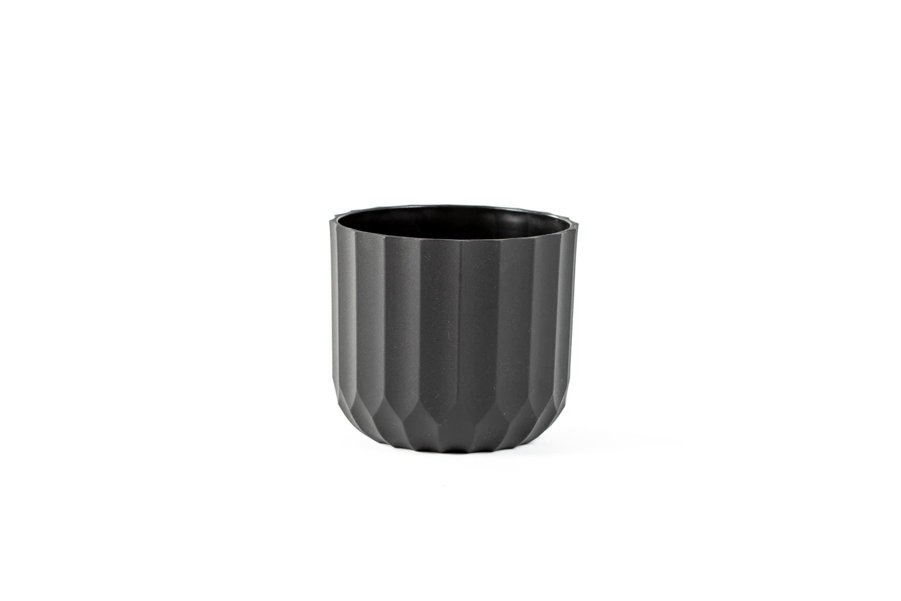 4 1/4" Black Carved Plastic Pot