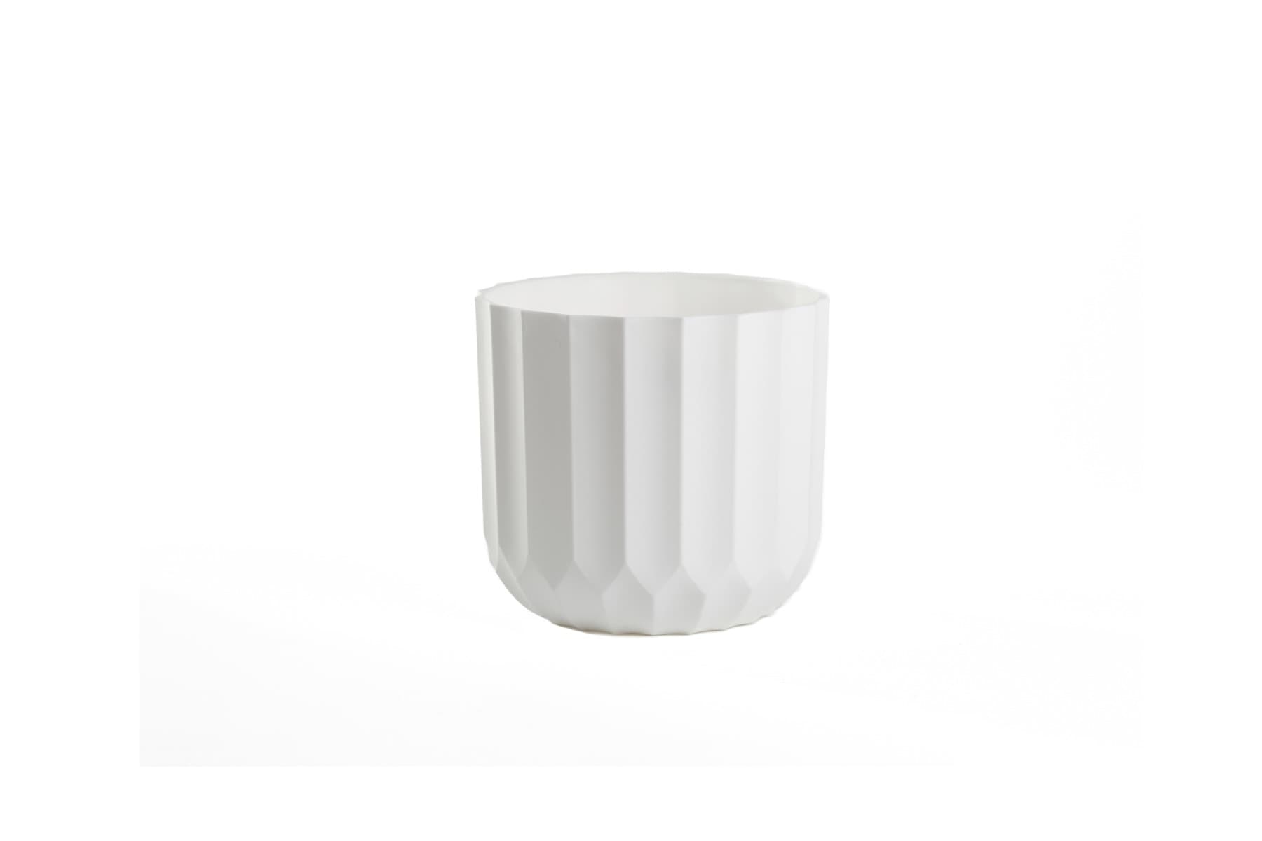 4 1/4" White Carved Plastic Pot