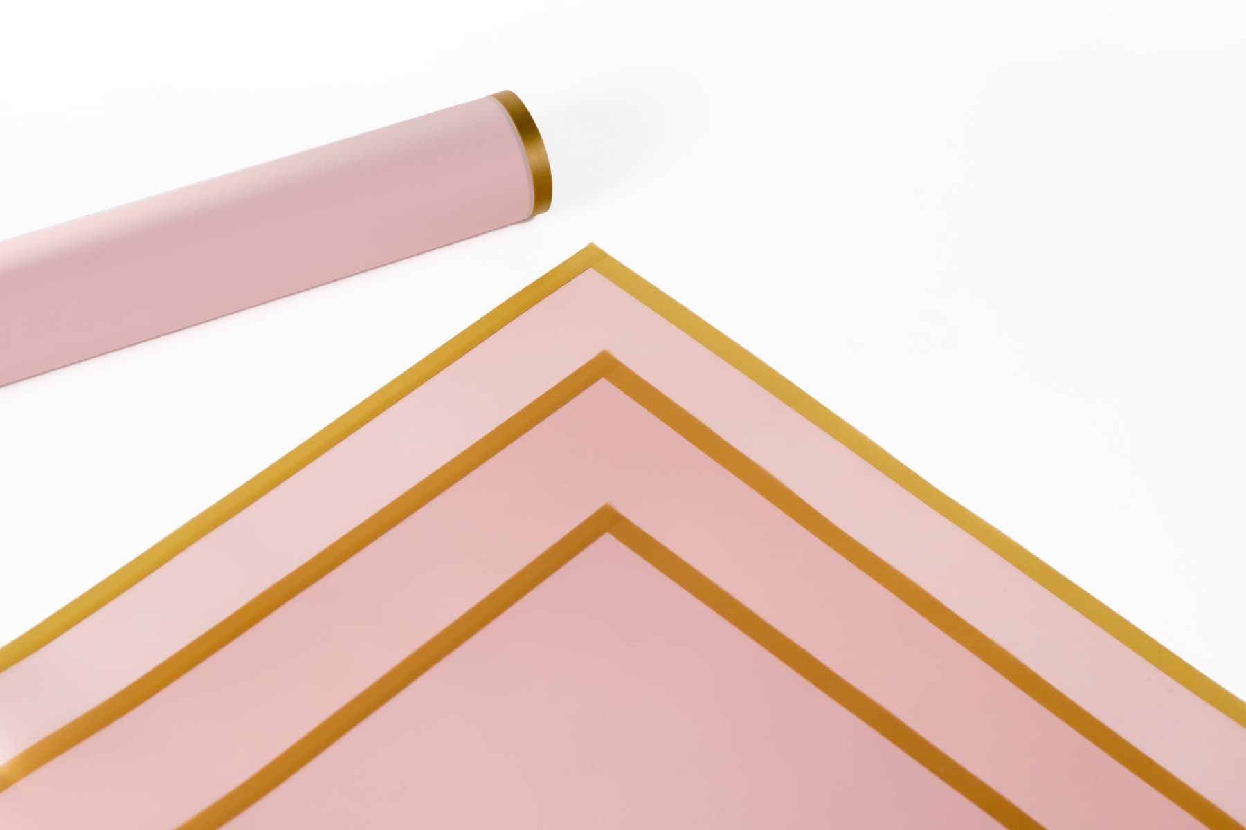 Blush Lotus Pink Flower Wrap with Gold Trim 