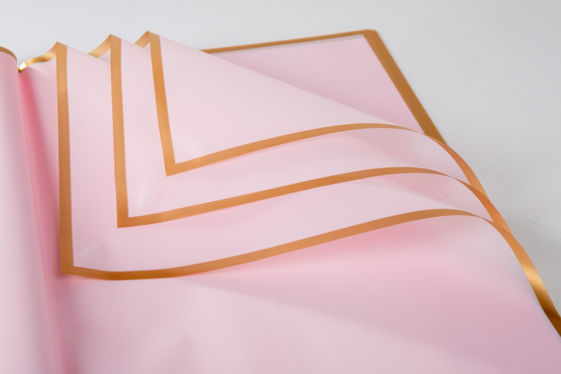 Pink Flower Wraps with Gold Border