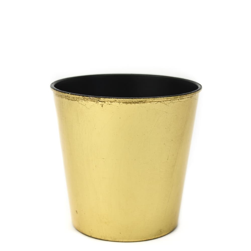 5" Gold Round Plastic Pot