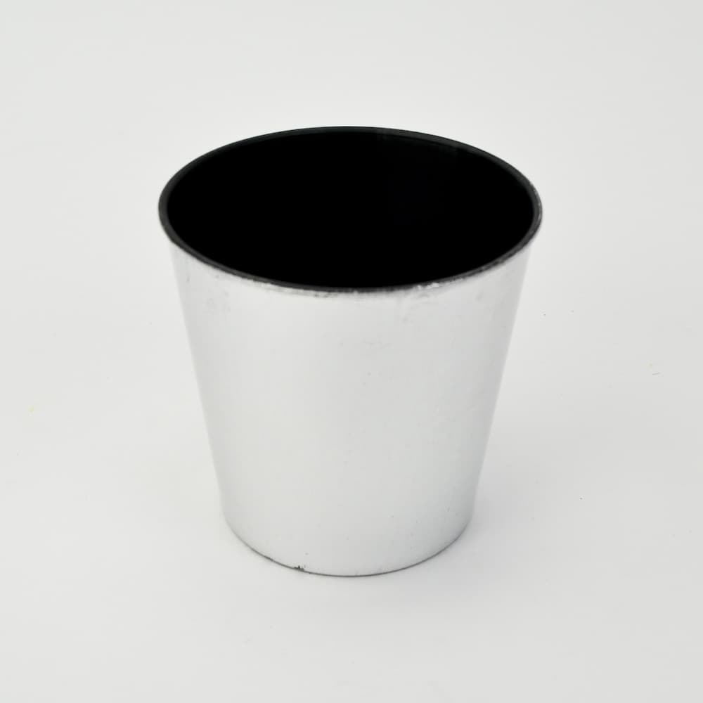 5" Silver Round Plastic Pot