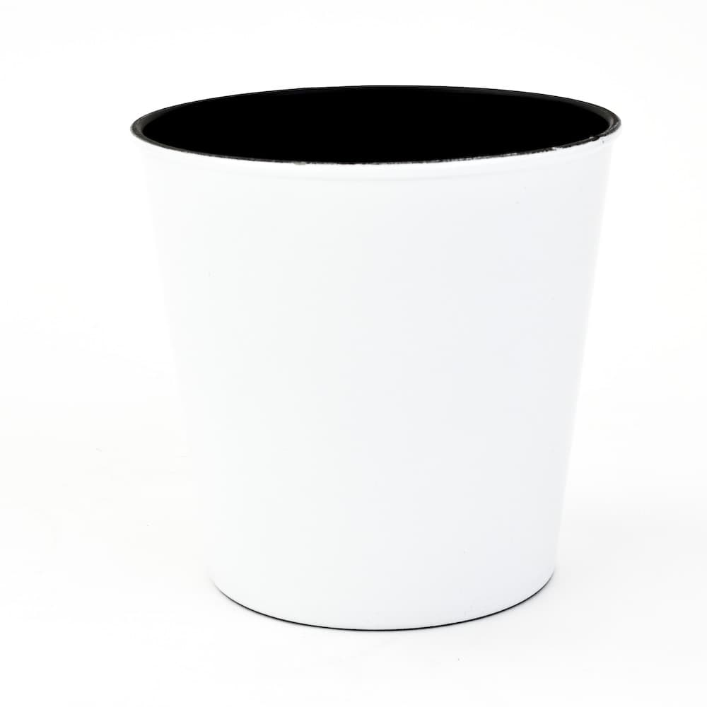 5" White Round Plastic Pot 