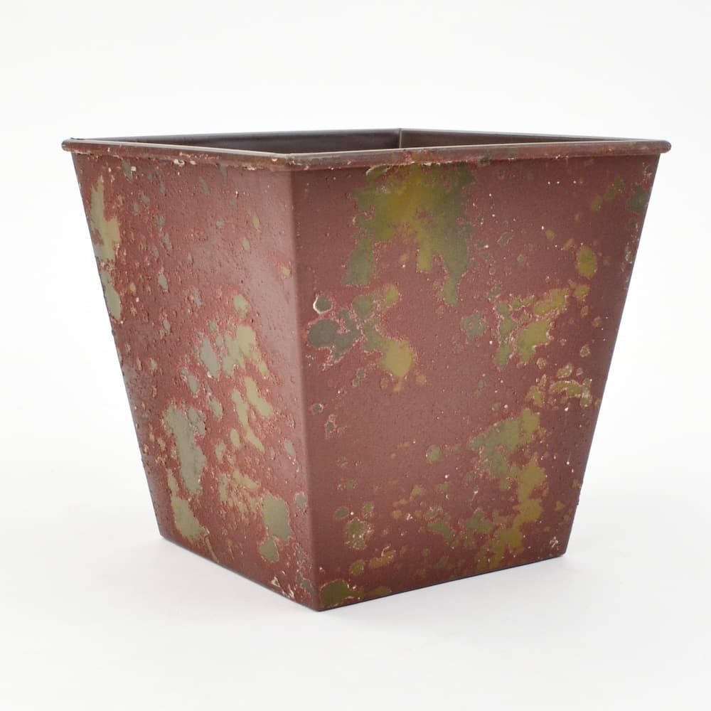 5"  Rustic Red Wine Recycled Tapered Planter 