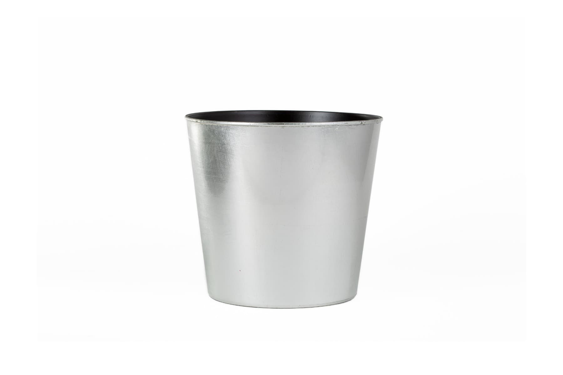 9.75" Silver Round Plastic Pot