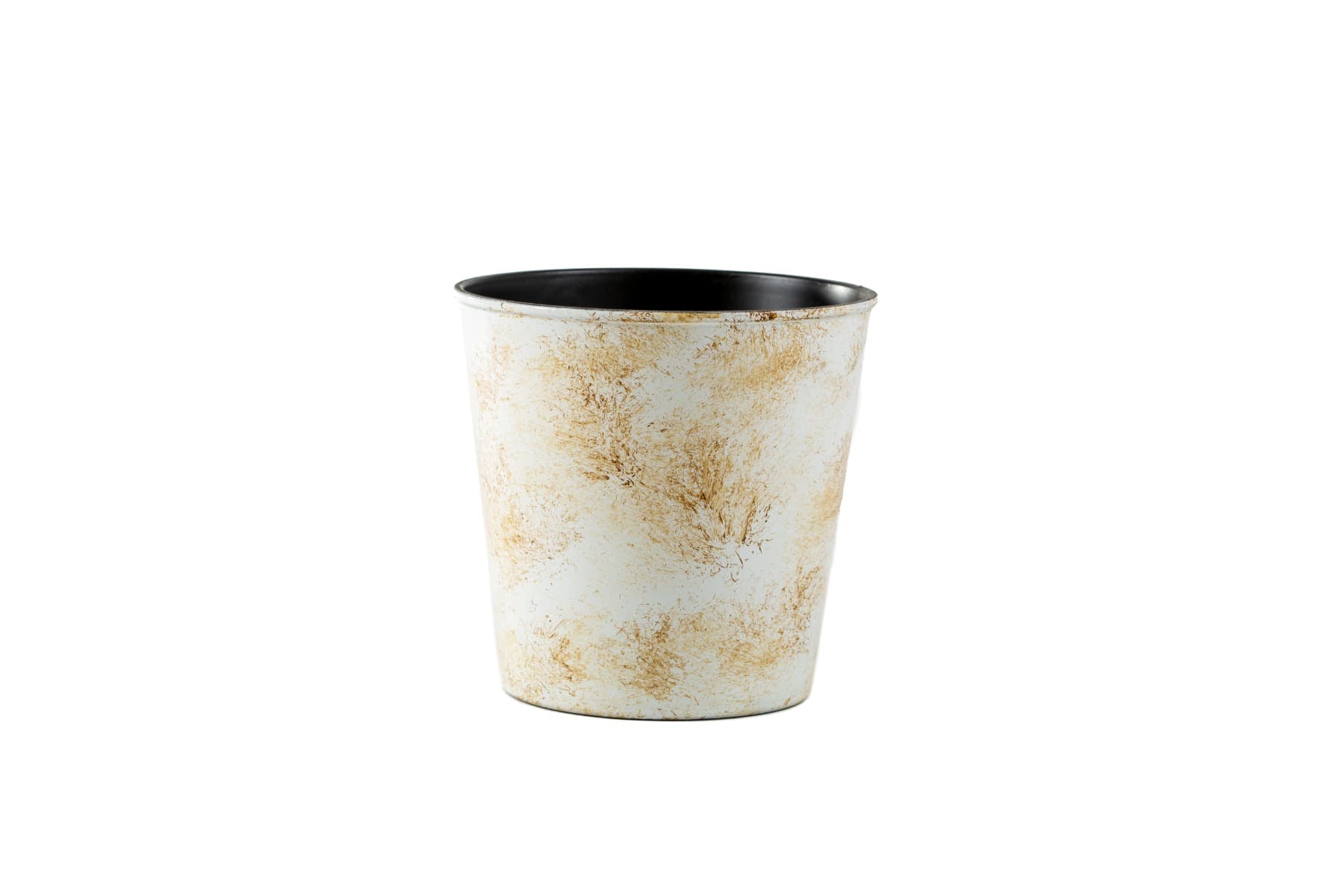 5" Cream Round Plastic Pot