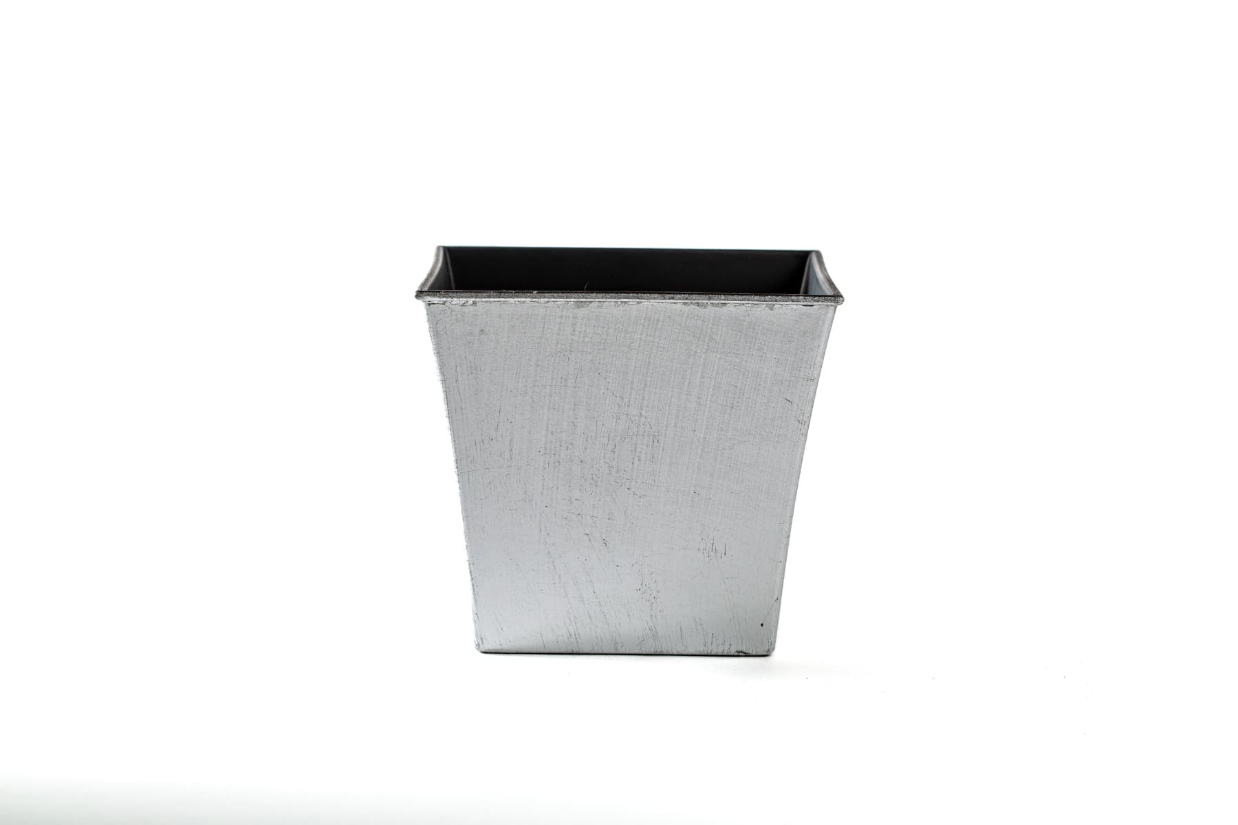 6.5" Silver Tapered Square Plastic Pot