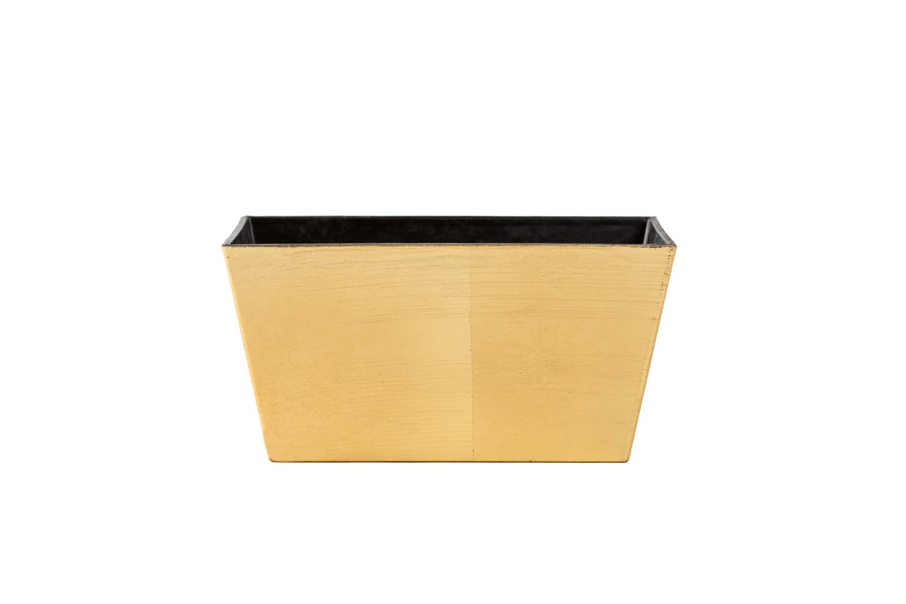 8" Gold Tapered Rectangle Plastic Pot