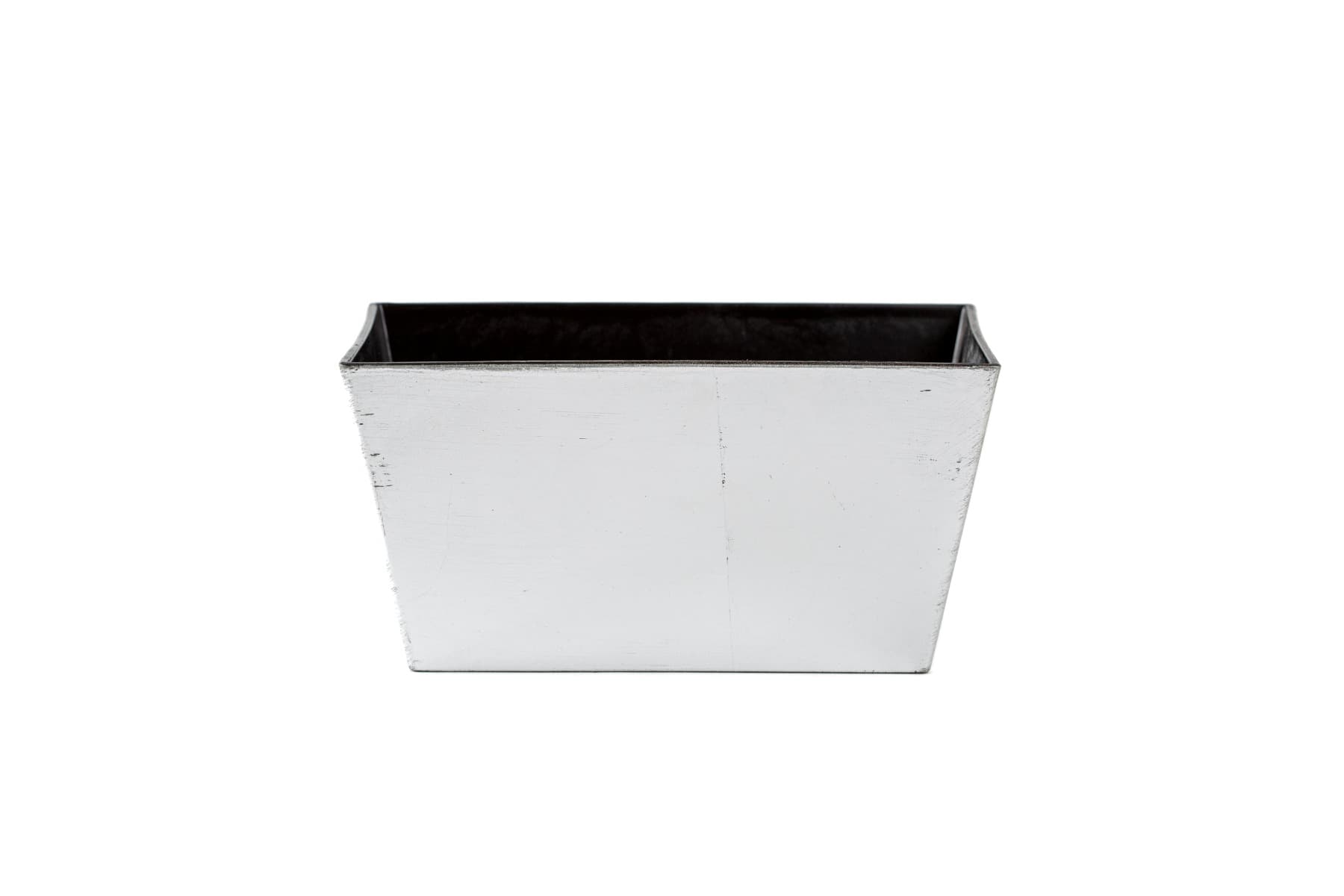 8" Silver Tapered Rectangle Plastic Pot