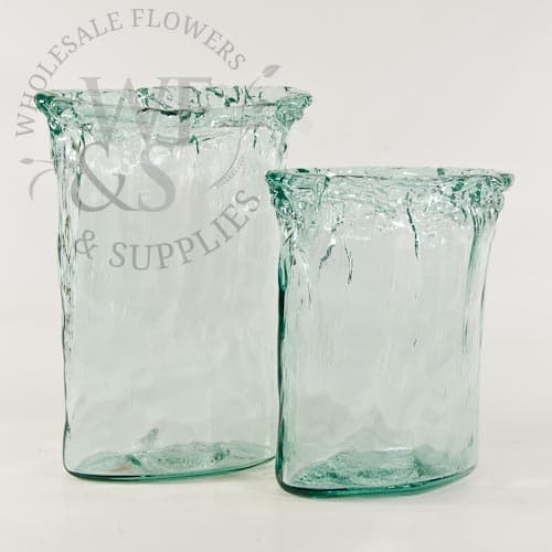 Recycled Glass Tall Oval Vase 10½"