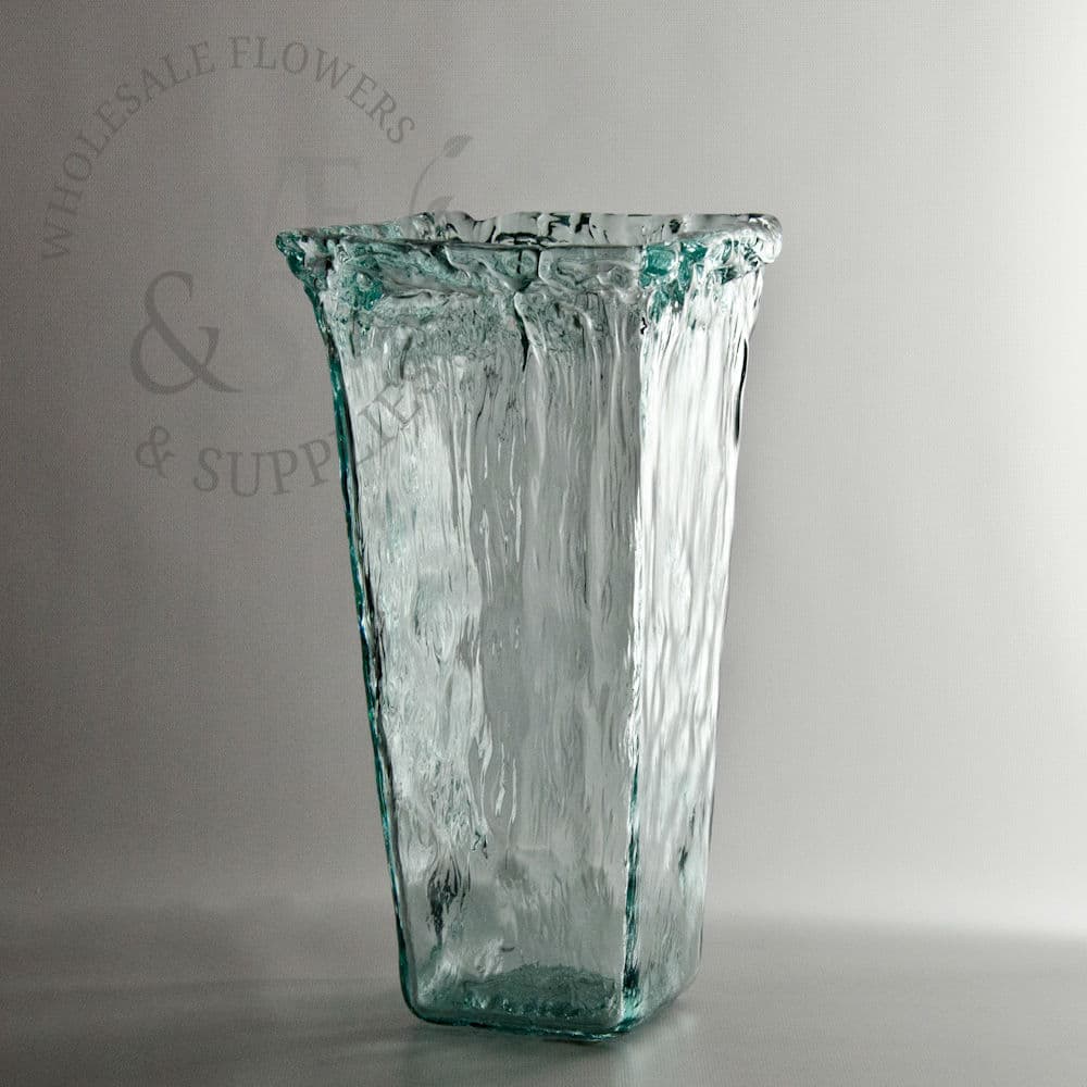 Recycled Glass Tall Square Vase