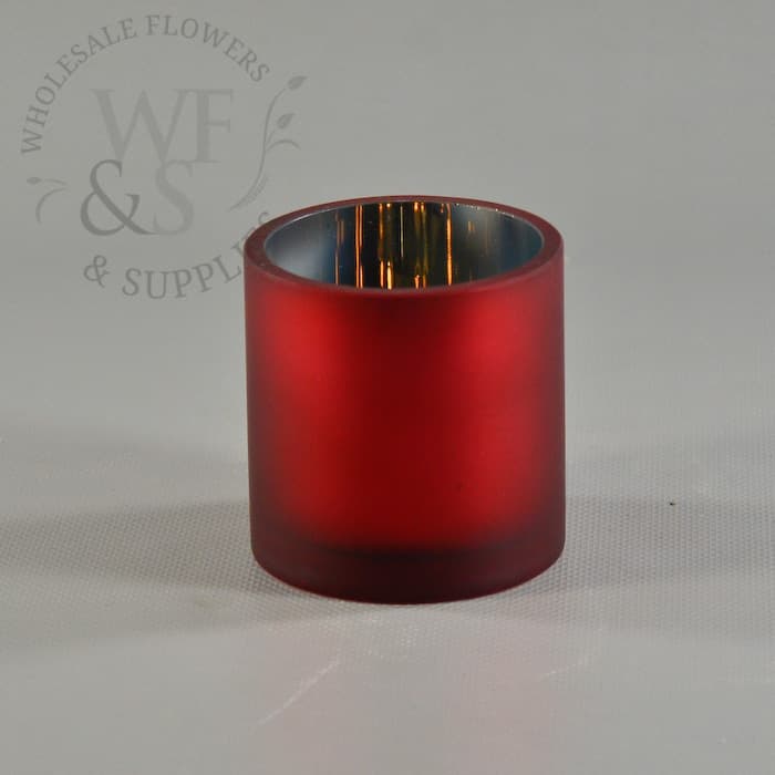 Satin Red Cylinder Vases 3"x3"