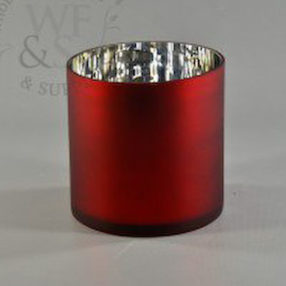 Satin Red Cylinder Vases 5"x5"