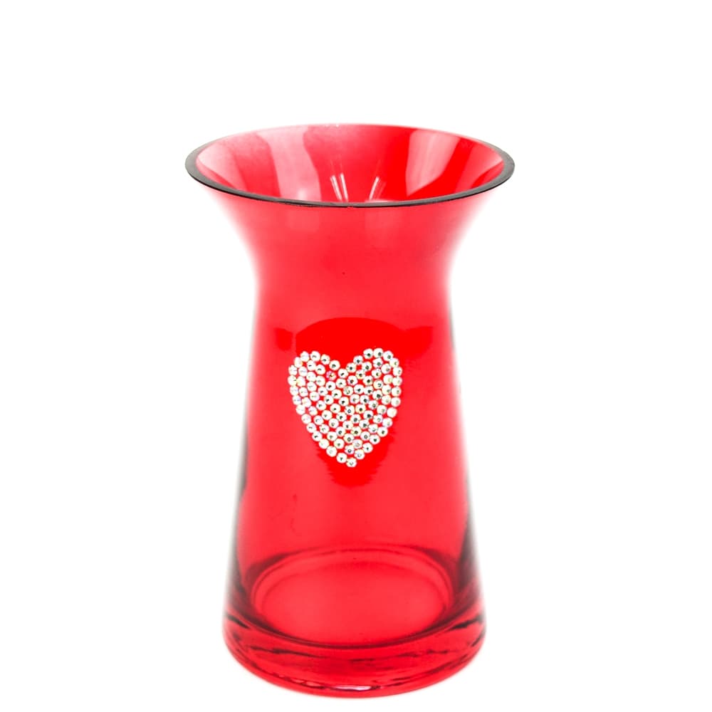 Rhinestone Heart Gathering Vase