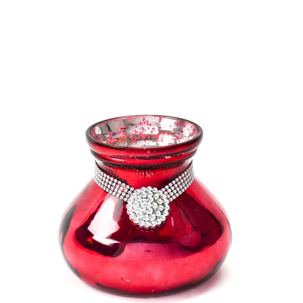 Reflective Red Urn with Silver Pendant