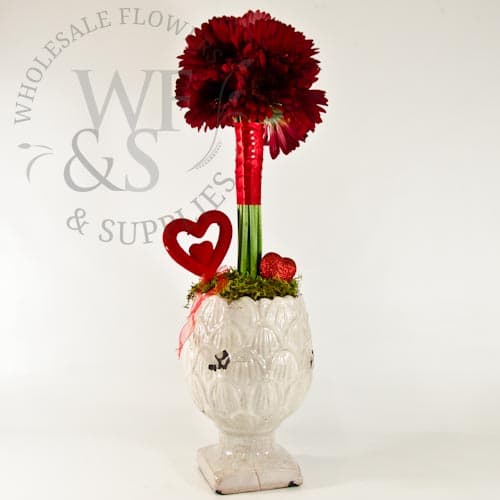 Red Love Daisy Topiary