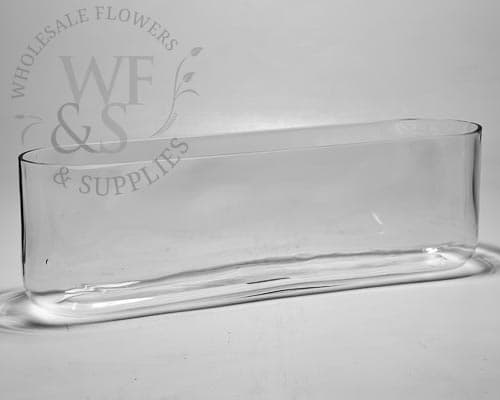13.8" Rounded Trough Glass Vase