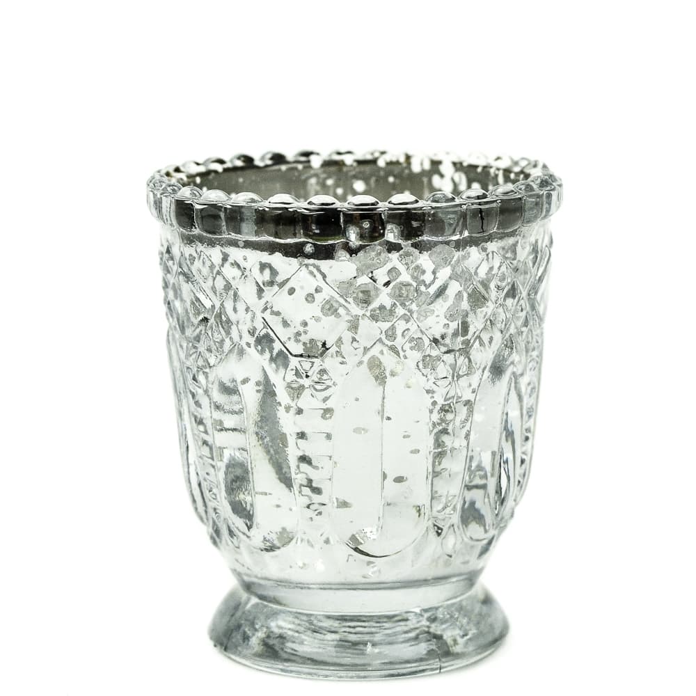 Silver Mercury Glass Votive holder - 4 inch