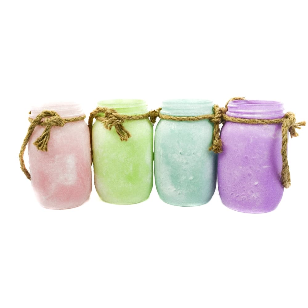 7 inch Mason Jars with Burlap Handle - Set of 4 DISC by Vendor