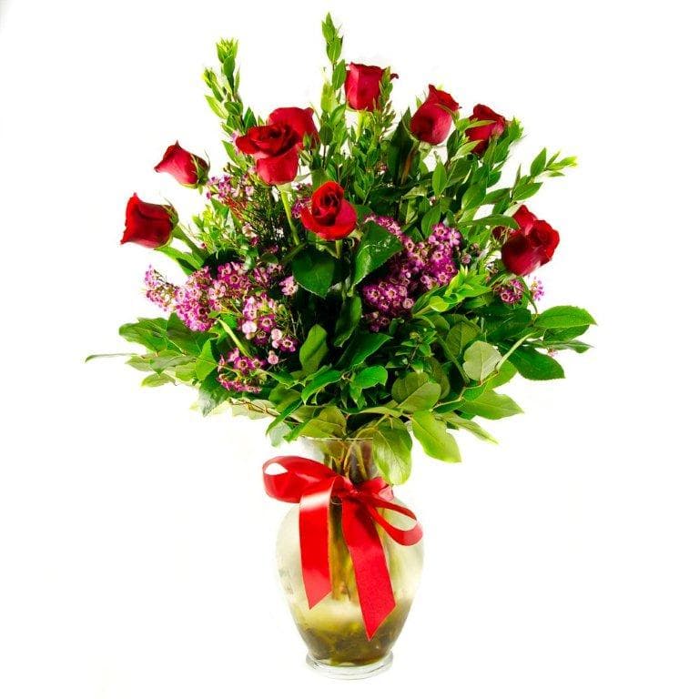 Traditional dozen with waxflower #5