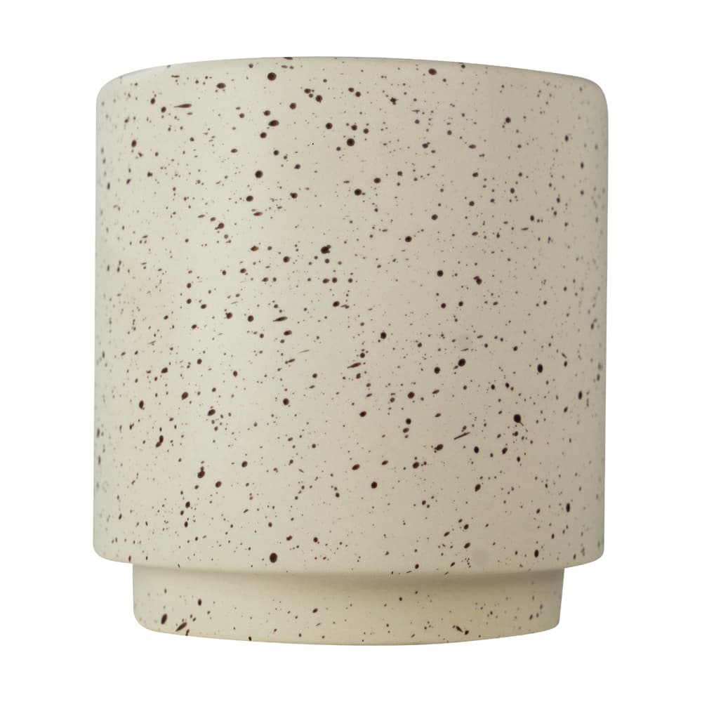 5 1/2" Cream Speckled Ceramic Cylinder