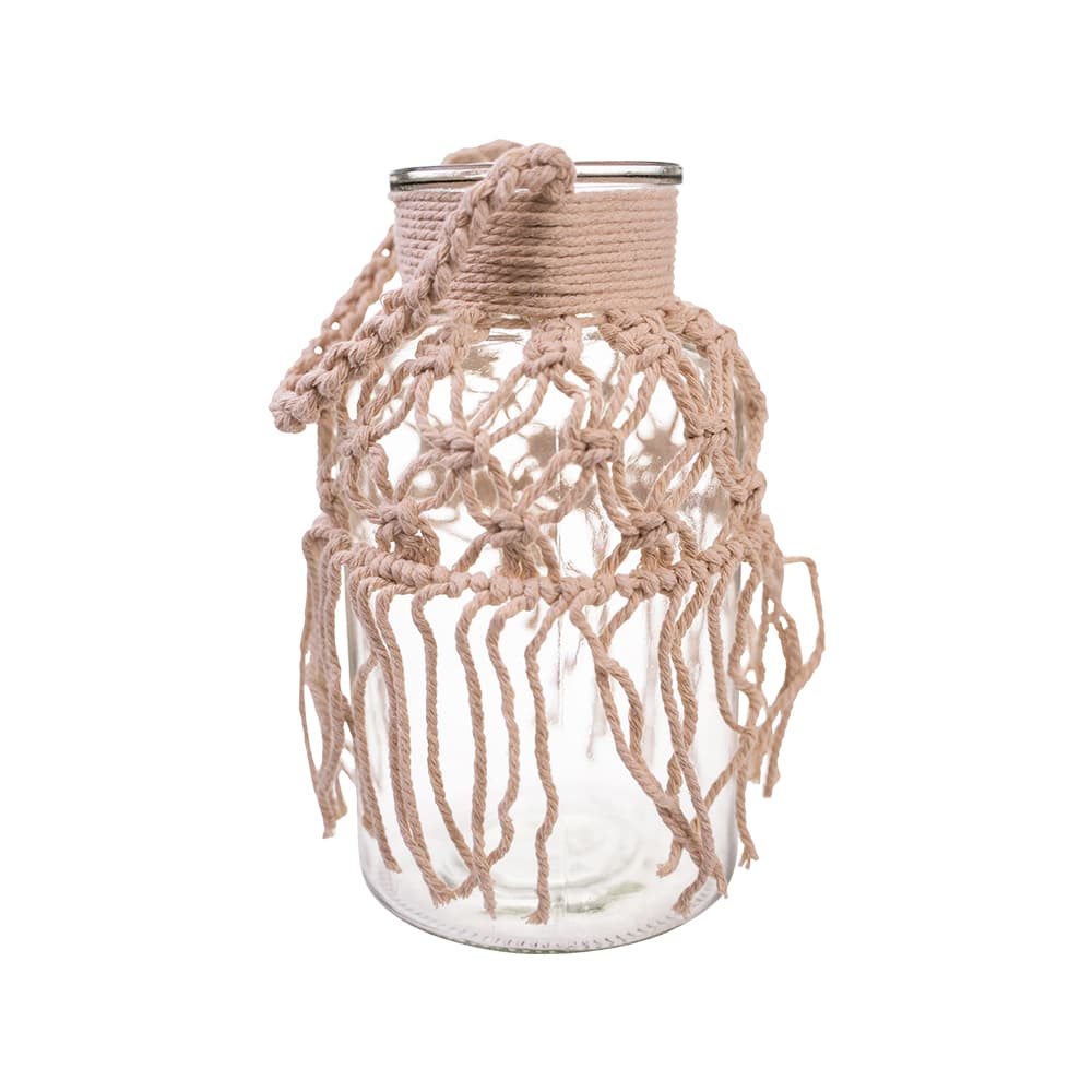 Mason Jar Macrame Hanging Terrarium Glass Vase