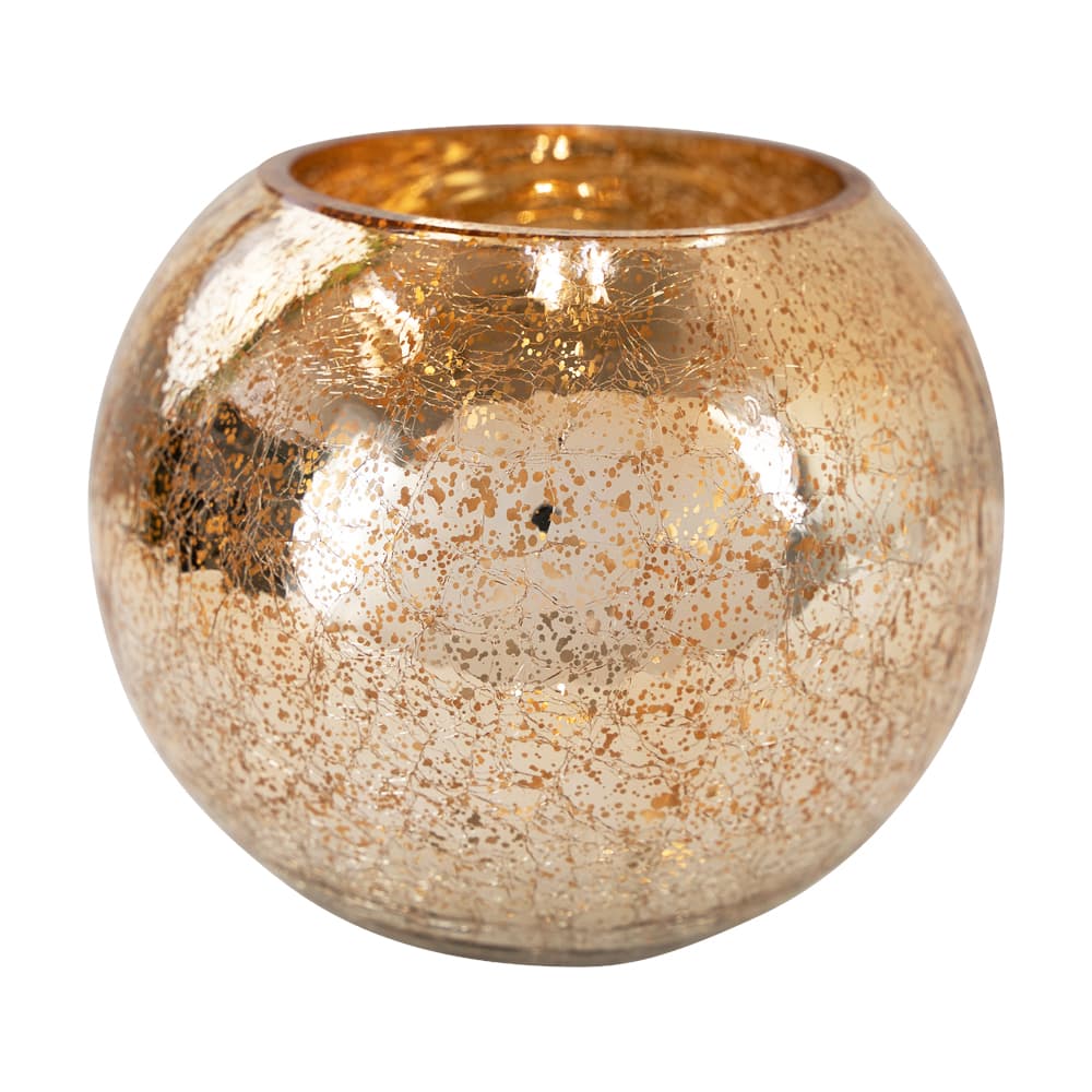 6" Rose Gold Mercury Crackle Bowl