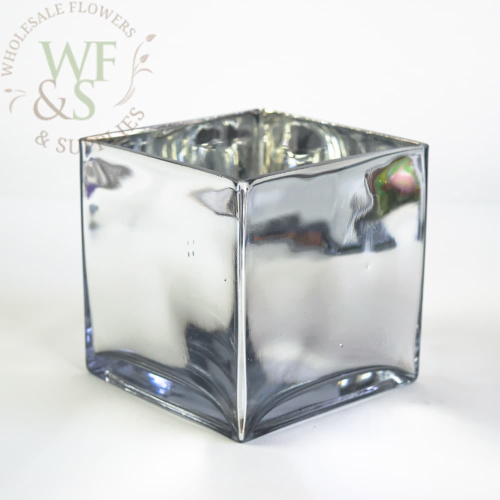 Mirrored Glass Cube 4.8 inch