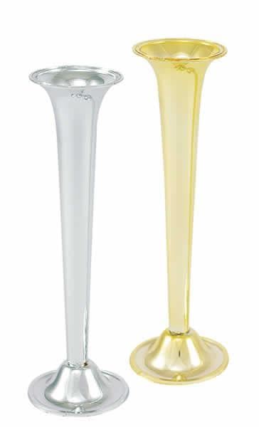 Gold or Silver Plastic Bud vases  8" Tall