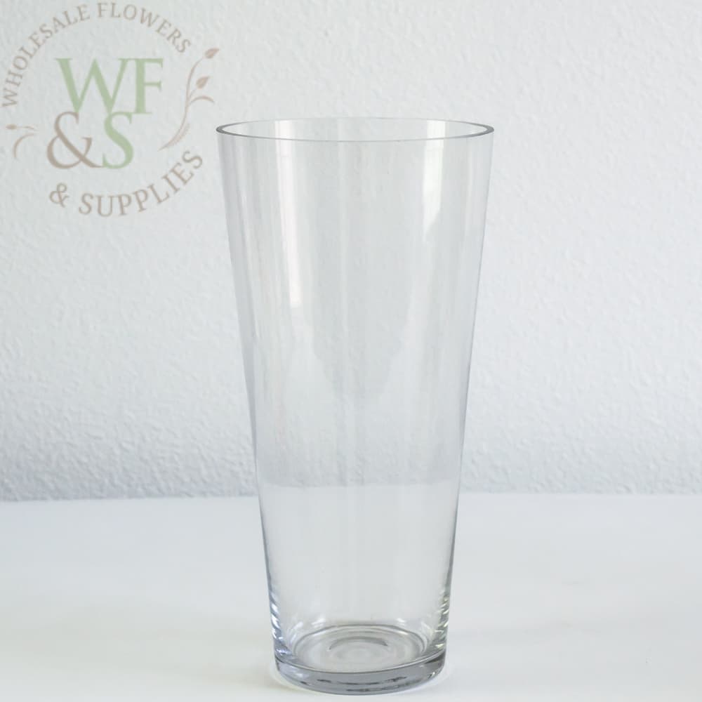 Tapered Cylinder Glass  Vase 11.8" Tall