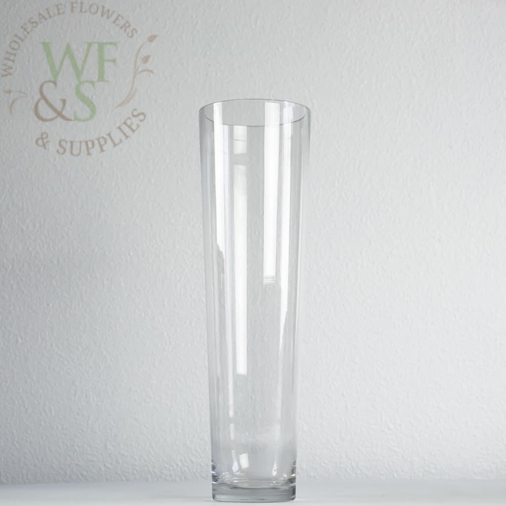Tapered Cylinder Glass  Vase 15.8" Tall