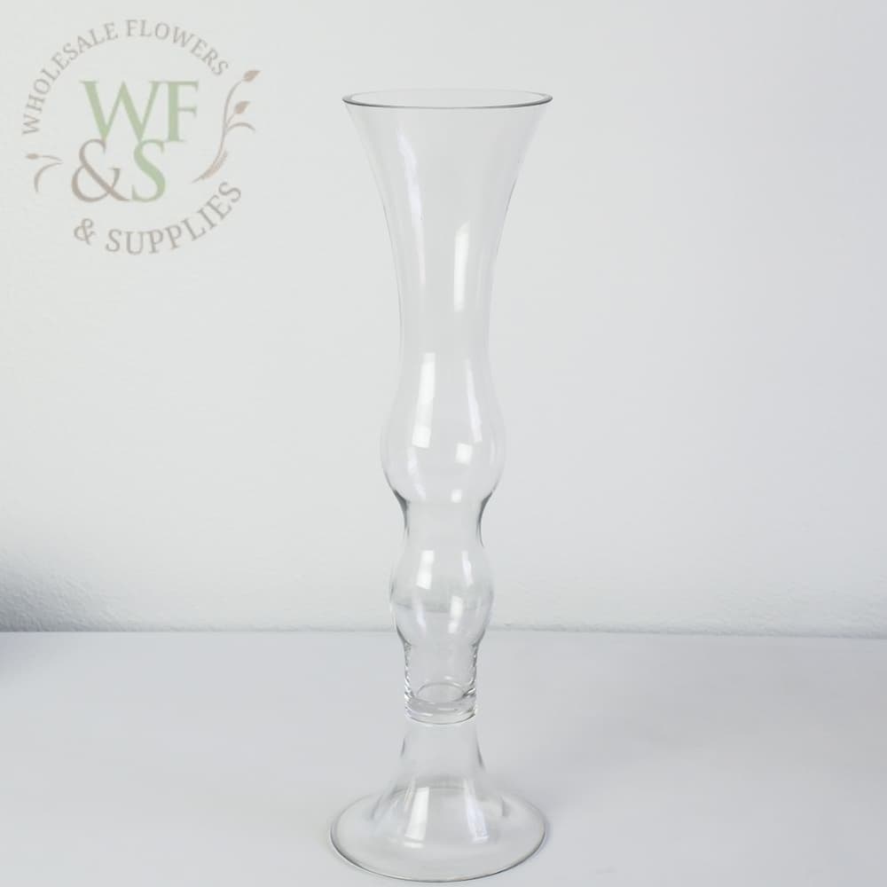 Wavy Glass Bud Vase 19" Tall