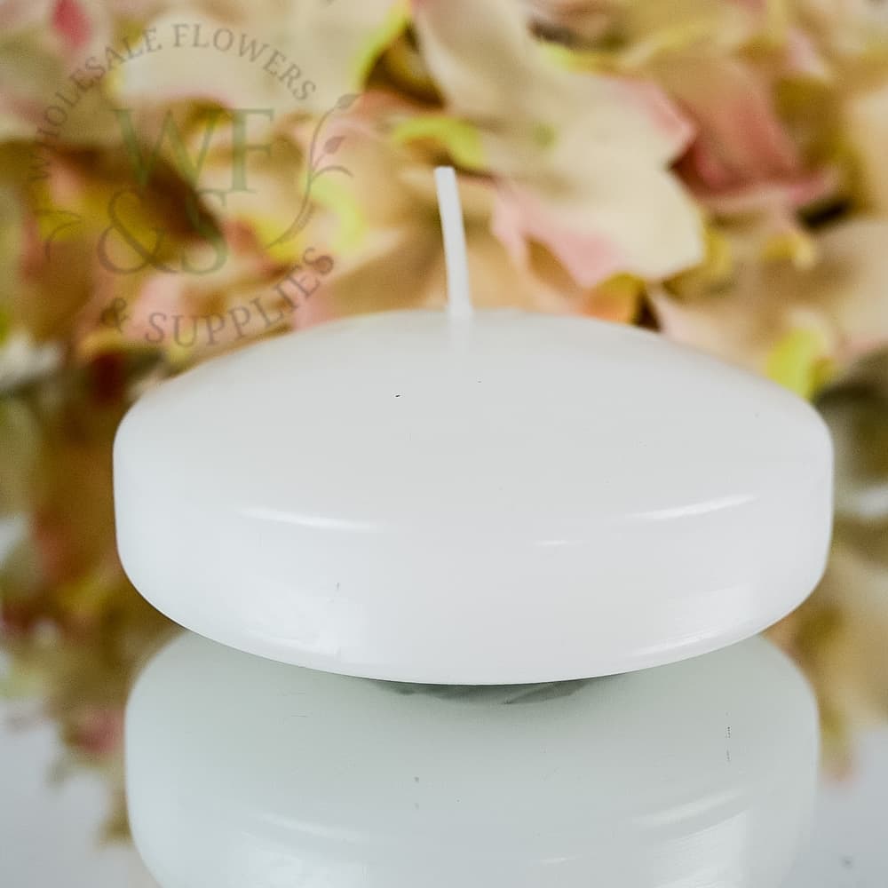 3" Round Floating Candle -  White
