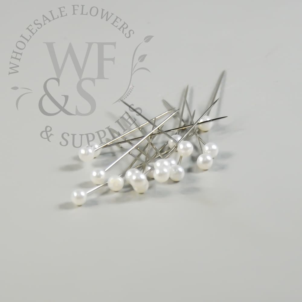 2" Corsage Pins - White Pearl Color Tips