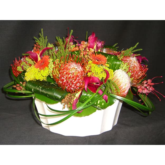 White Ceramic w/ Ti Leaves