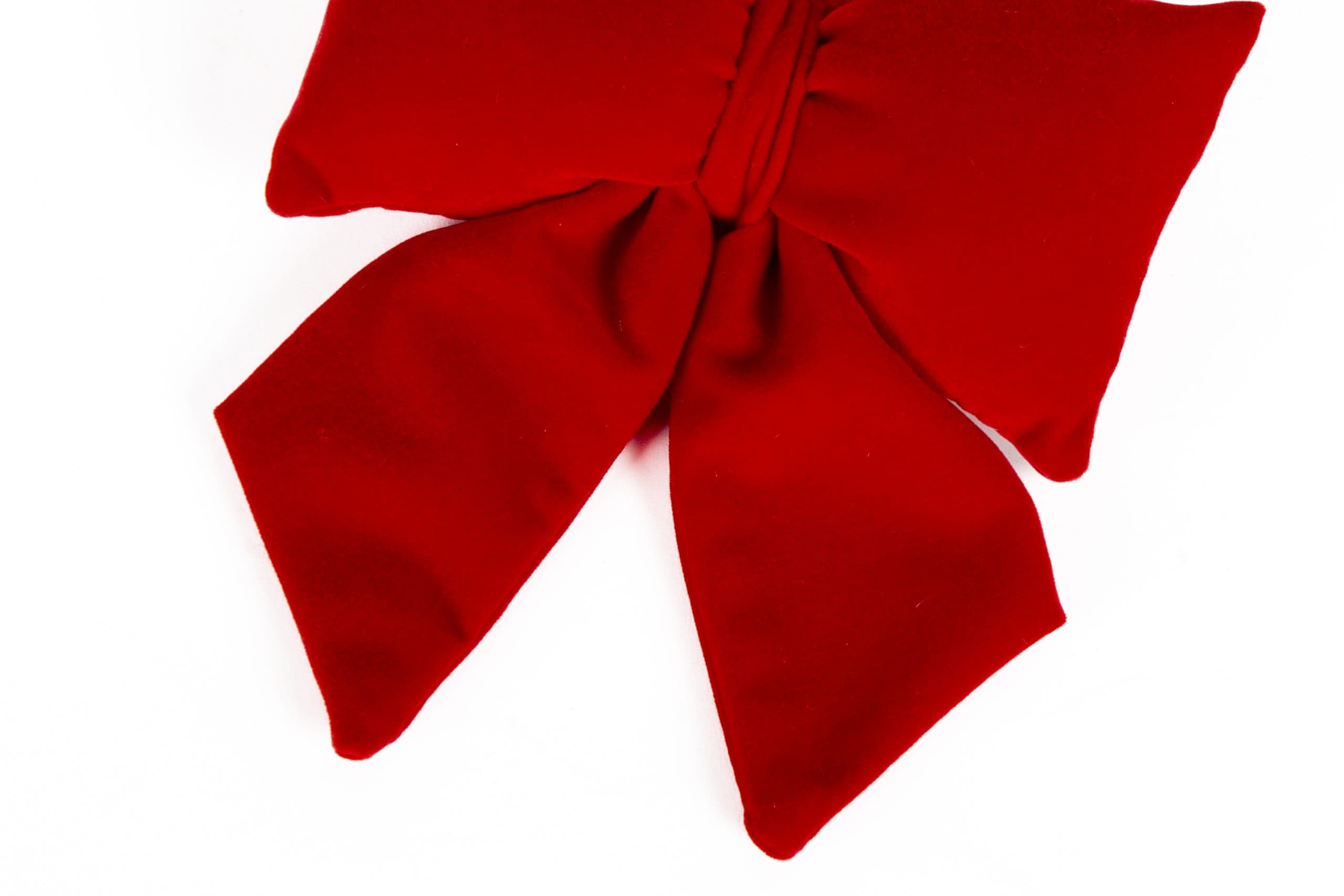 10" Red Velvet Plush Christmas Bow