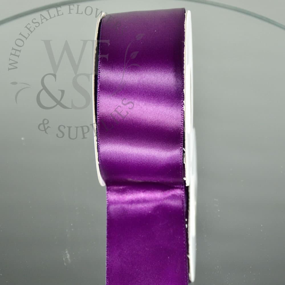 Single Face Poly-Satin Ribbon 1.5" Plum