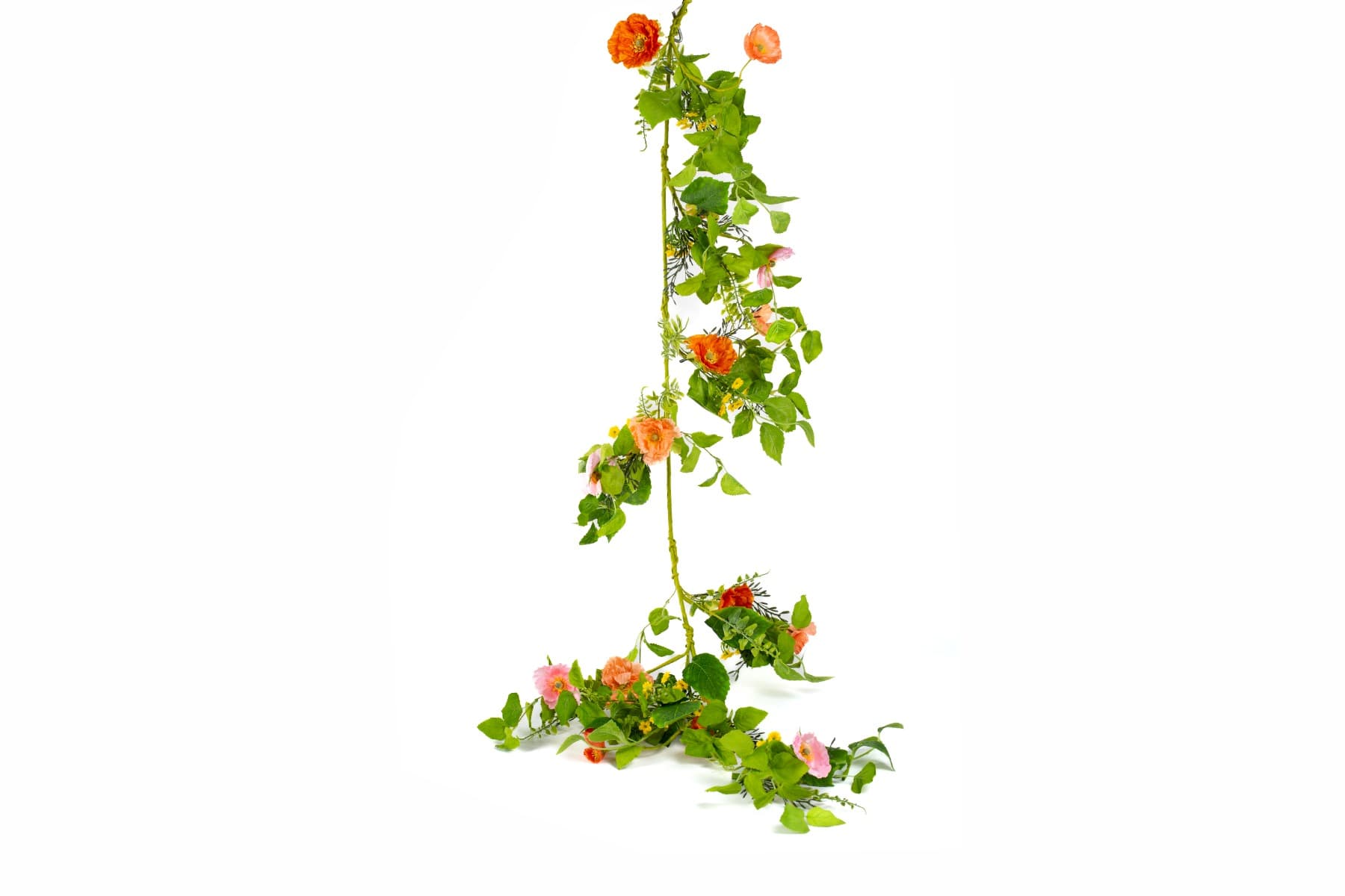5' Pink, Peach & Orange Mixed Poppy Garland