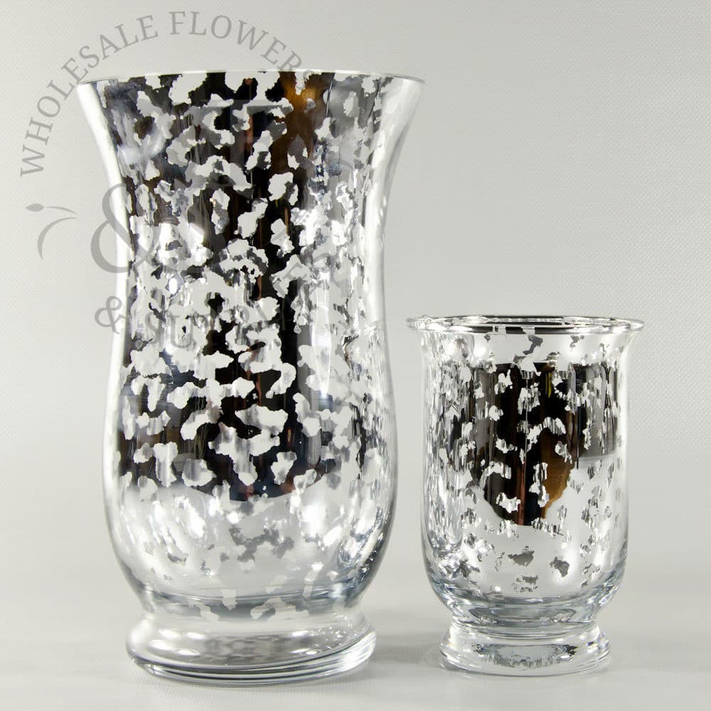 Silver Mercury Glass Garden Vases (Large) DISC BY VENDOR