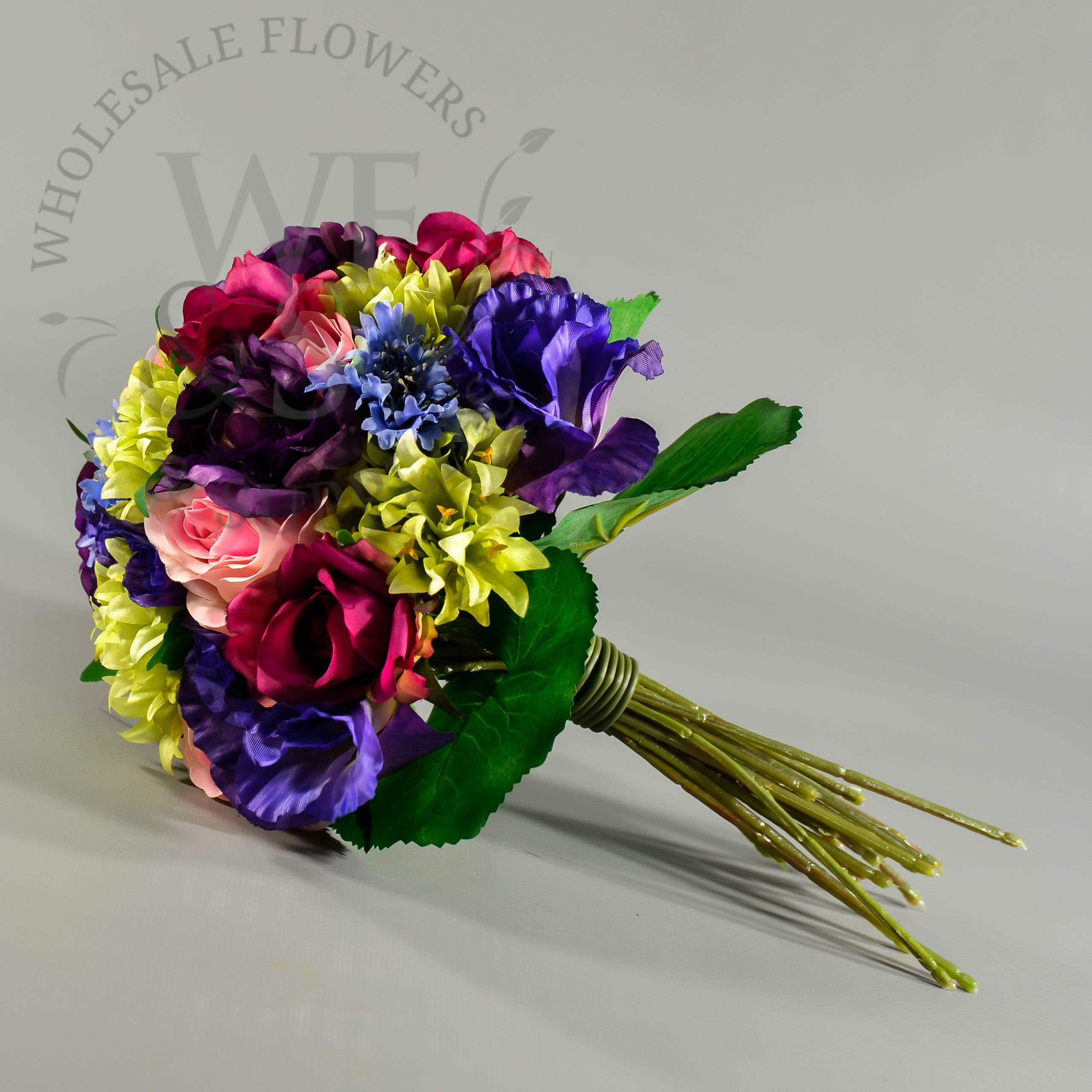 11.5" Rose & Lisianthus Bouquet Multi-Colored