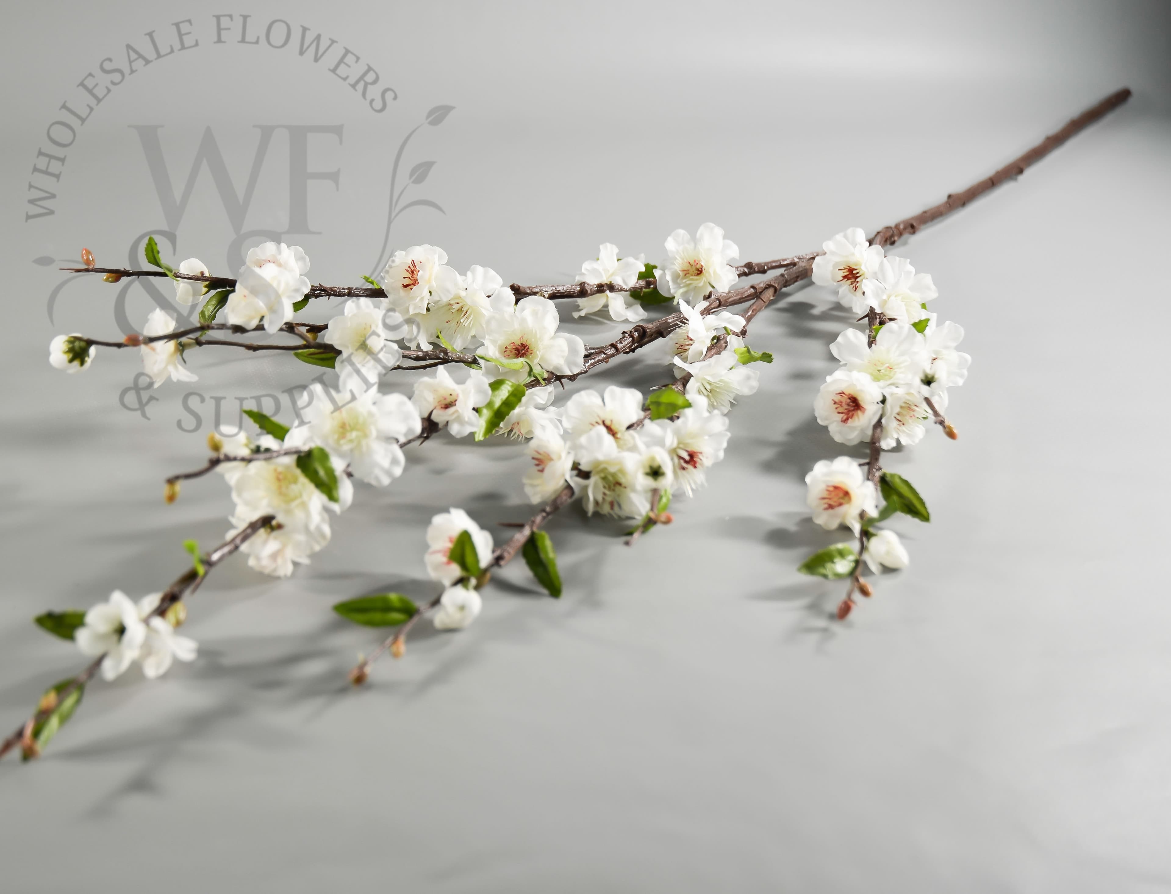 39" Cherry Blossom Spray White