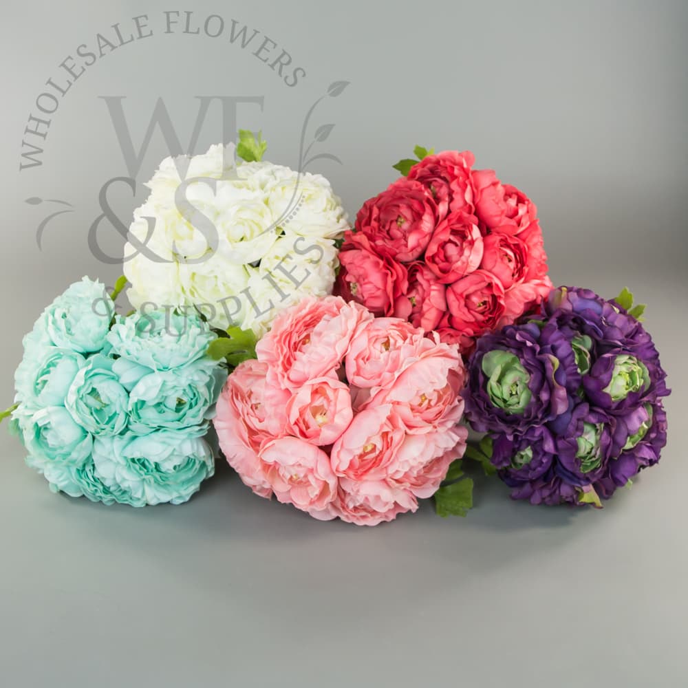 10" Tall Ranunculus Bouquets Assorted Colors