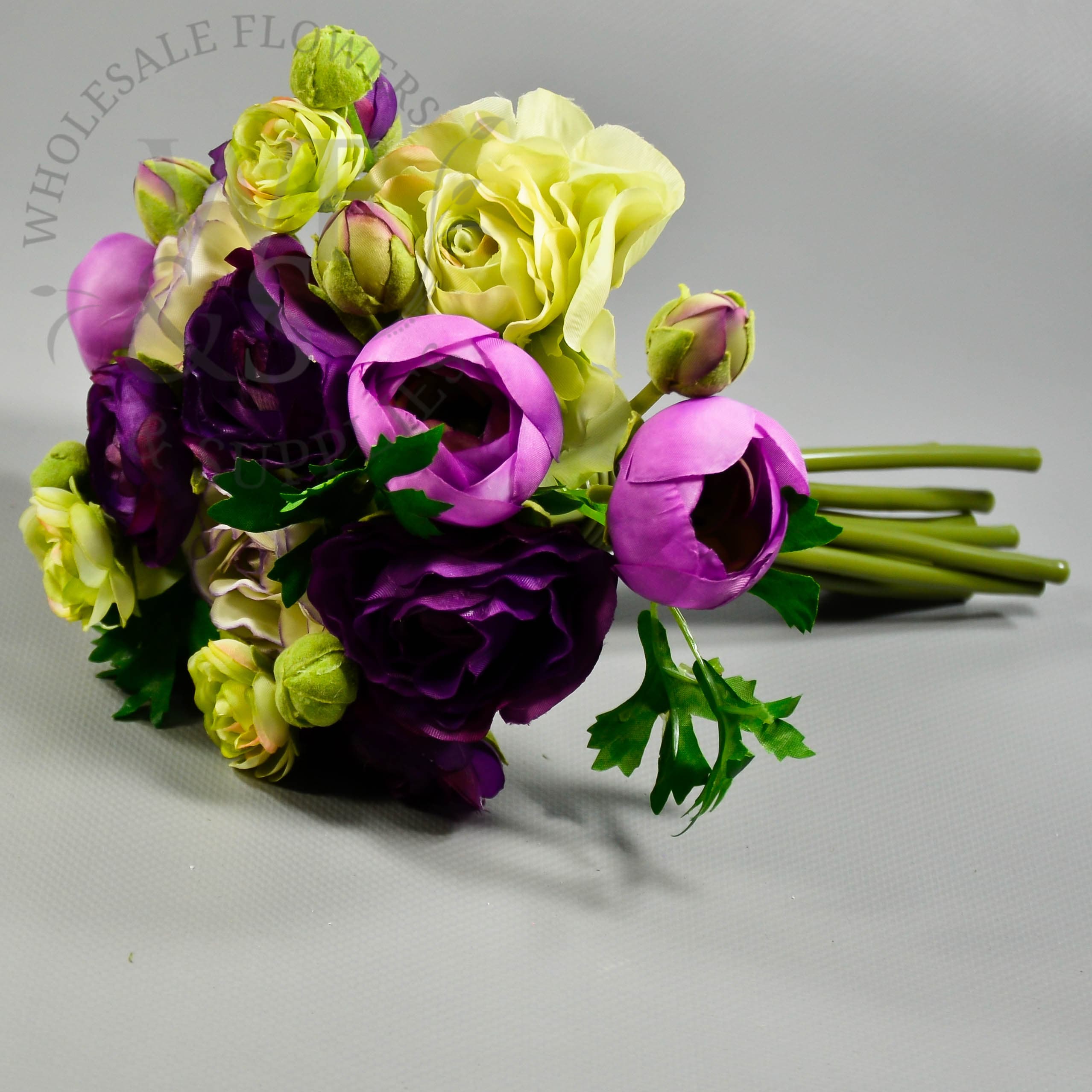 9" Artificial Ranunculus Bouquet in Mixed Colors