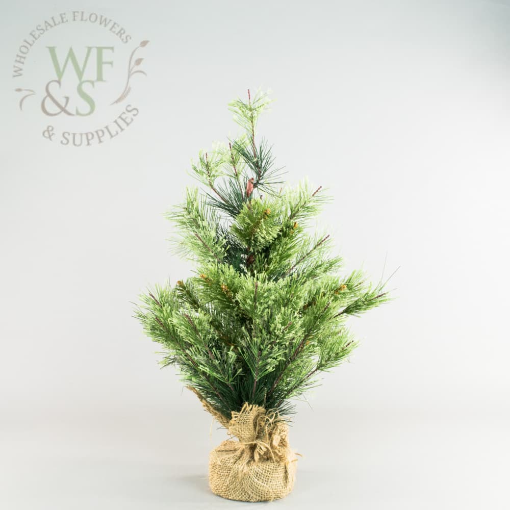 Mini Pine Tree In Burlap 18" tall Synthetic