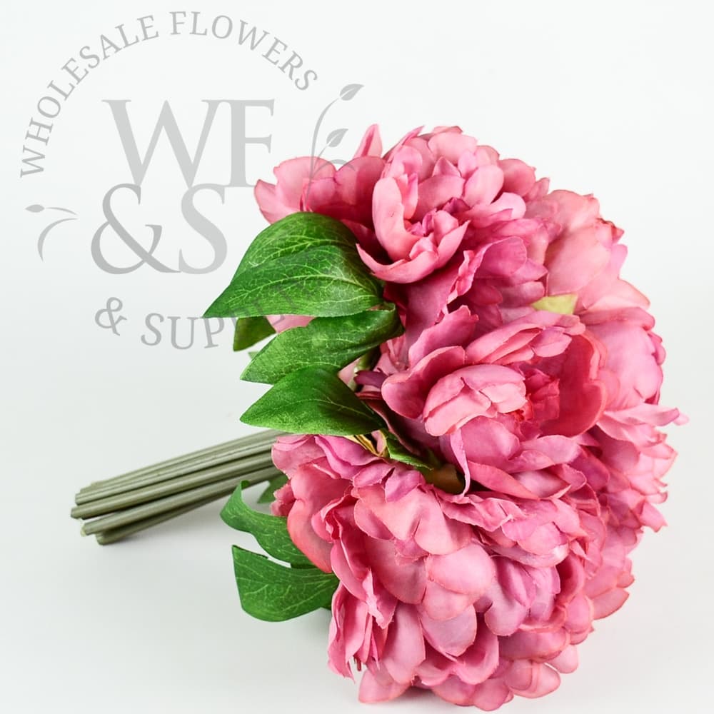 11 inches Synthetic Blush Peony Bouquet